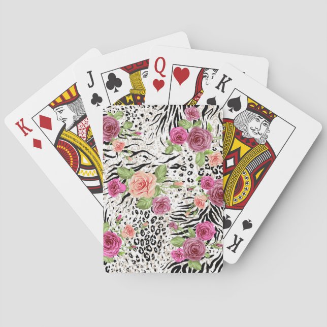 Pattern With Animal Prints Poker Cards (Back)
