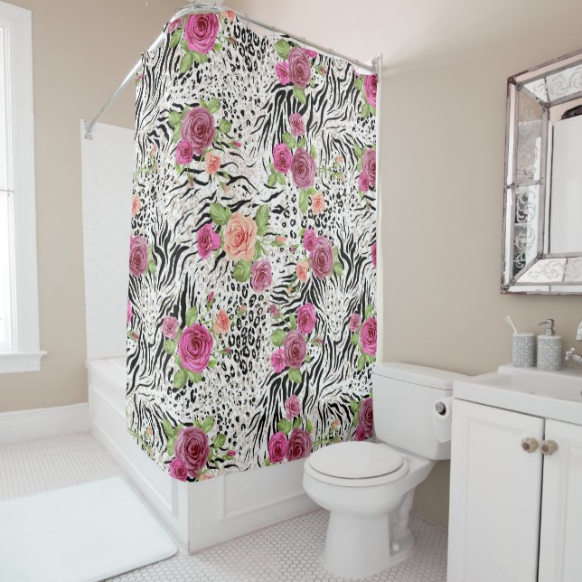 Pattern With Animal Prints Shower Curtain (In Situ)