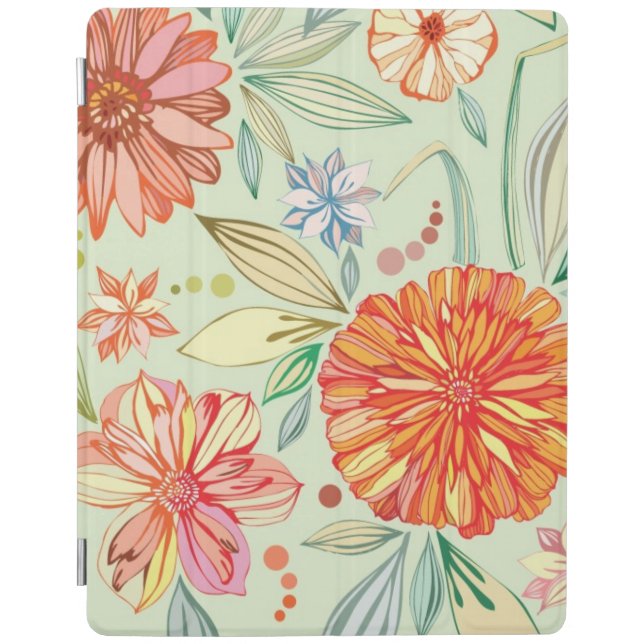 Pattern with asters iPad smart cover (Front)