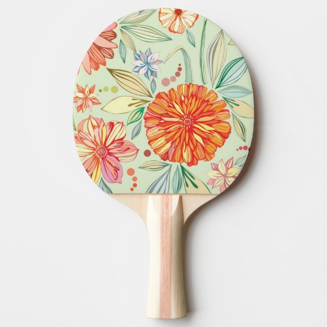 Pattern with asters ping pong paddle (Front)