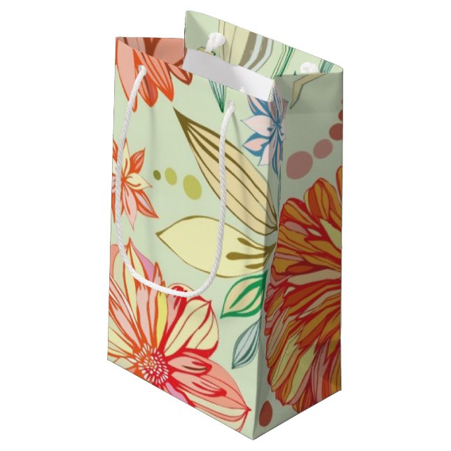 Pattern with asters small gift bag (Back Angled)