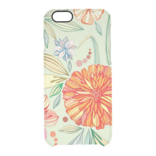 Pattern with asters clear iPhone 6/6S case