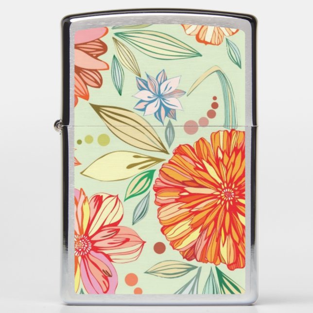 Pattern with asters zippo lighter (Front)