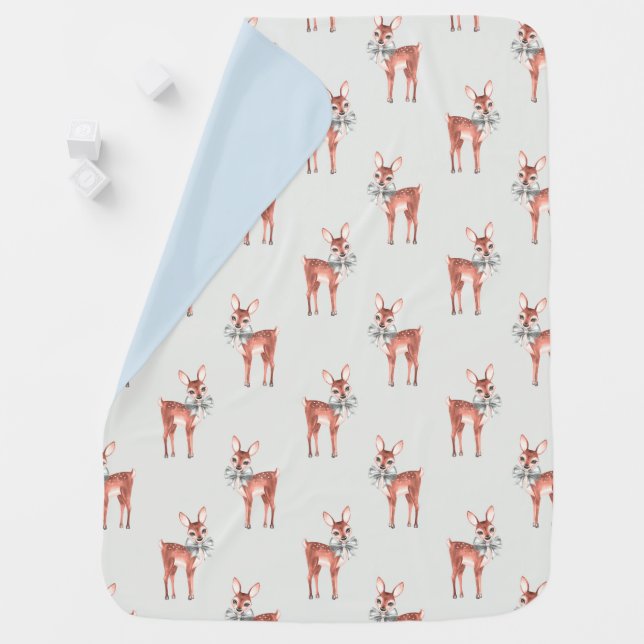 Pattern with Baby Deer 1 Stroller Blanket (In Situ)