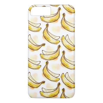 Pattern With Banana Iphone 8 Plus/7 Plus Case by watercoloring at Zazzle