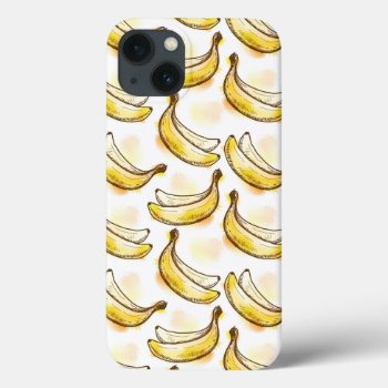 Pattern With Banana Iphone 13 Case by watercoloring at Zazzle