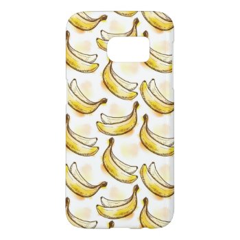 Pattern With Banana Samsung Galaxy S7 Case by watercoloring at Zazzle