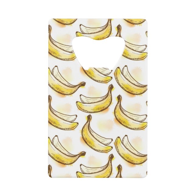 Pattern with banana credit card bottle opener (Front)