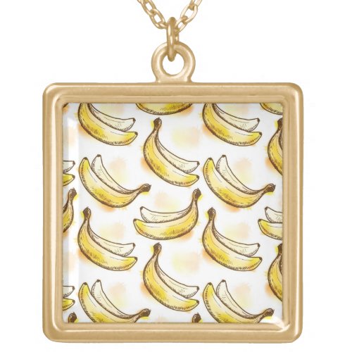 Pattern with banana gold plated necklace