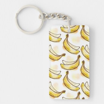 Pattern With Banana Keychain by watercoloring at Zazzle