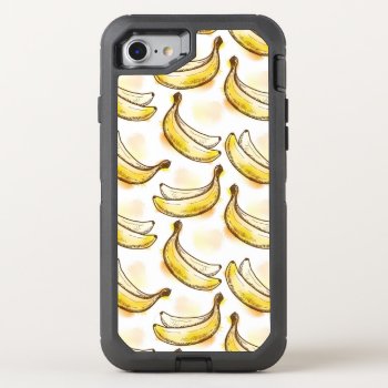 Pattern With Banana Otterbox Defender Iphone Se/8/7 Case by watercoloring at Zazzle