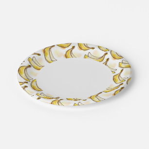 Pattern with banana paper plates