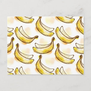 Pattern with banana postcard