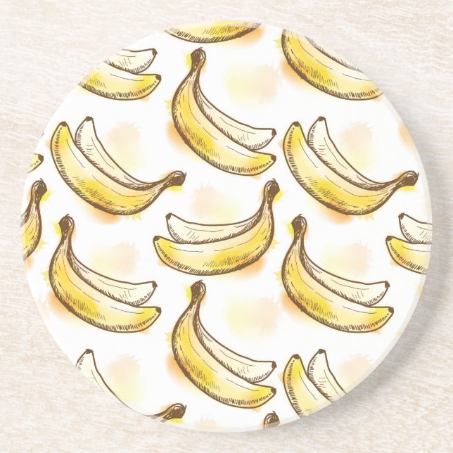 Pattern with banana sandstone coaster (Front)
