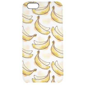 Pattern With Banana Clear Iphone 6 Plus Case by watercoloring at Zazzle