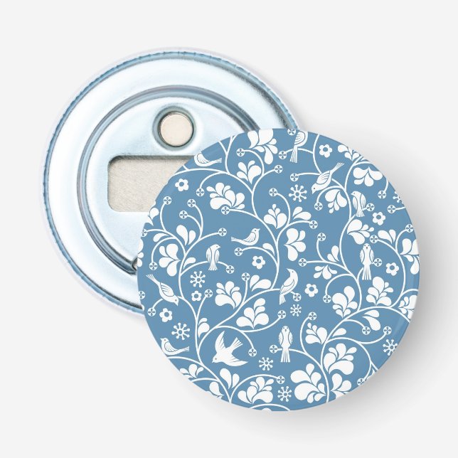 pattern with birds and plants ornament bottle opener (Front)