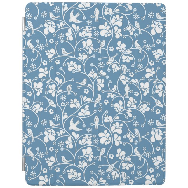 pattern with birds and plants ornament iPad smart cover (Front)
