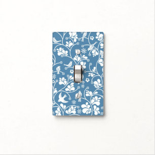 pattern with birds and plants ornament light switch cover