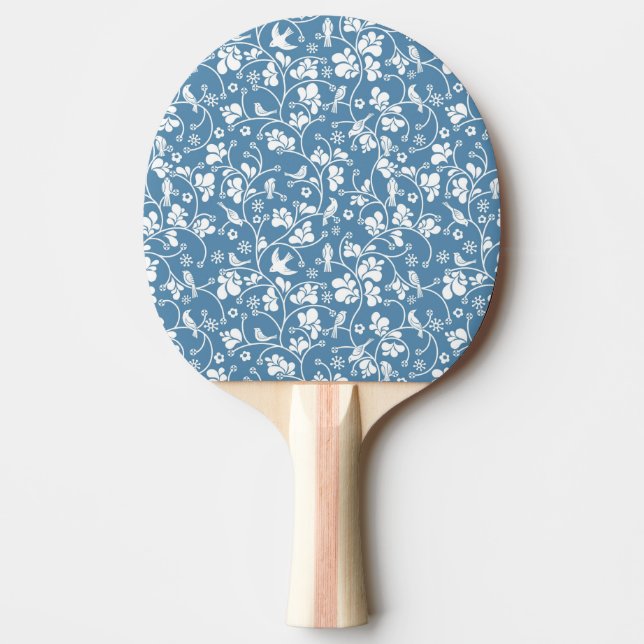 pattern with birds and plants ornament Ping-Pong paddle (Front)