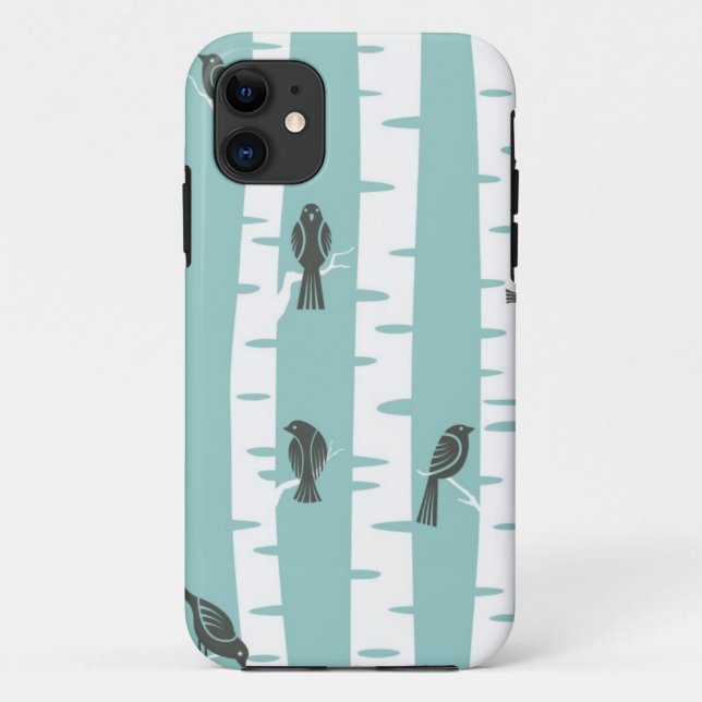 Pattern with birds and trees Case-Mate iPhone case (Back)