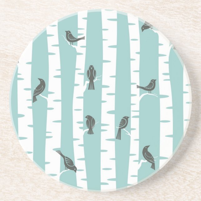 Pattern with birds and trees coaster (Front)