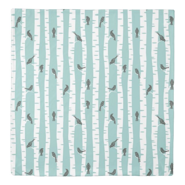 Pattern with birds and trees duvet cover (Front)