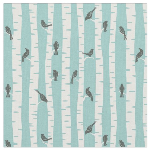 Pattern with birds and trees fabric
