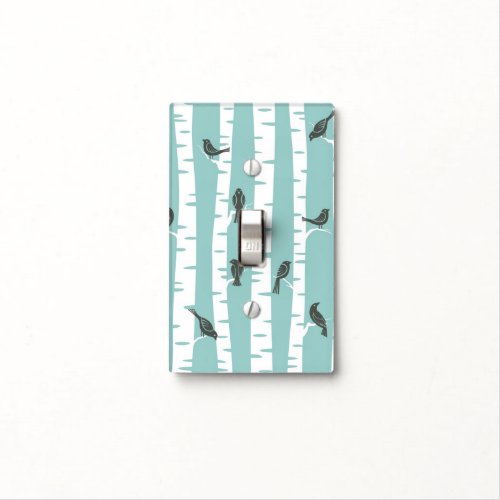 Pattern with birds and trees light switch cover