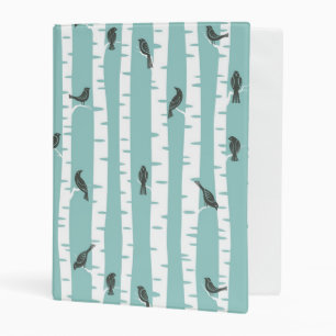 Pattern with birds and trees mini binder