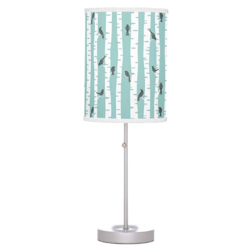 Pattern with birds and trees table lamp