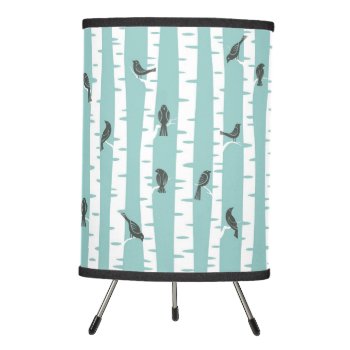 Pattern With Birds And Trees Tripod Lamp by boutiquey at Zazzle