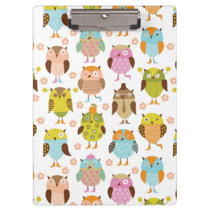 pattern with birds clipboard
