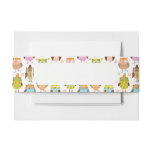 pattern with birds invitation belly band