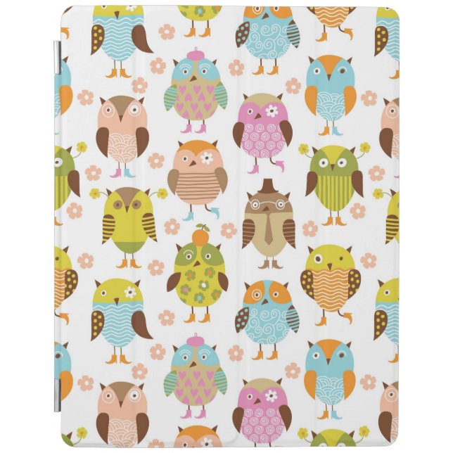 pattern with birds iPad smart cover (Front)