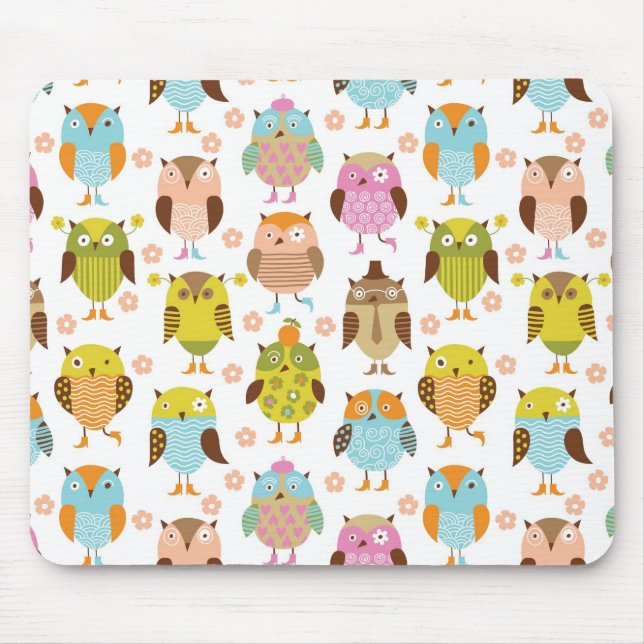 pattern with birds mouse pad (Front)