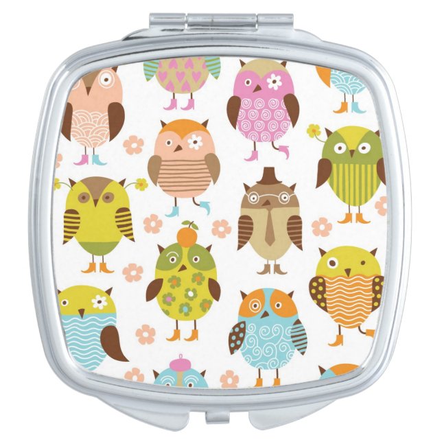 pattern with birds vanity mirror (Front)