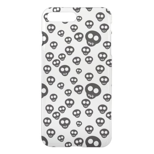 Pattern with black skulls on white iPhone 8 plus7 plus case