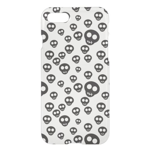 Pattern with black skulls on white iPhone SE87 case