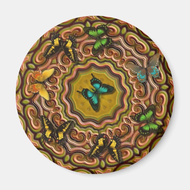 Pattern with Butterflies Magnet (Front)