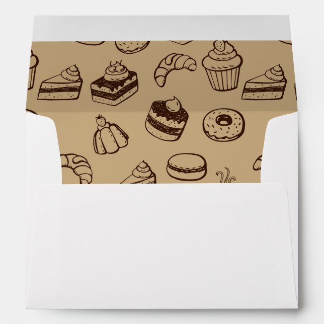 Pattern With Cakes, Desserts And Bakery Envelope (Back (Bottom))