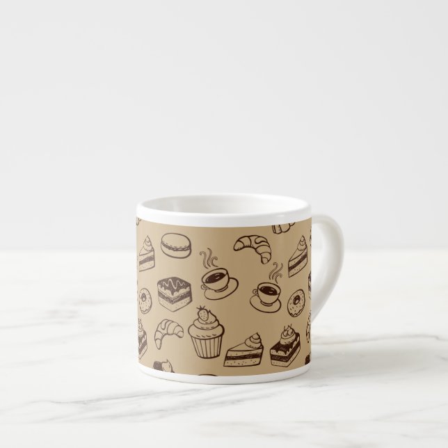 Pattern With Cakes, Desserts And Bakery Espresso Cup (Front Right)