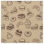 Pattern With Cakes, Desserts And Bakery Fabric