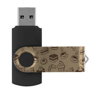 Pattern With Cakes, Desserts And Bakery Flash Drive