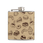 Pattern With Cakes, Desserts And Bakery Flask