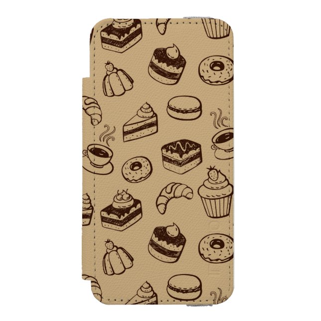 Pattern With Cakes, Desserts And Bakery Incipio iPhone Wallet Case (Folio Front)