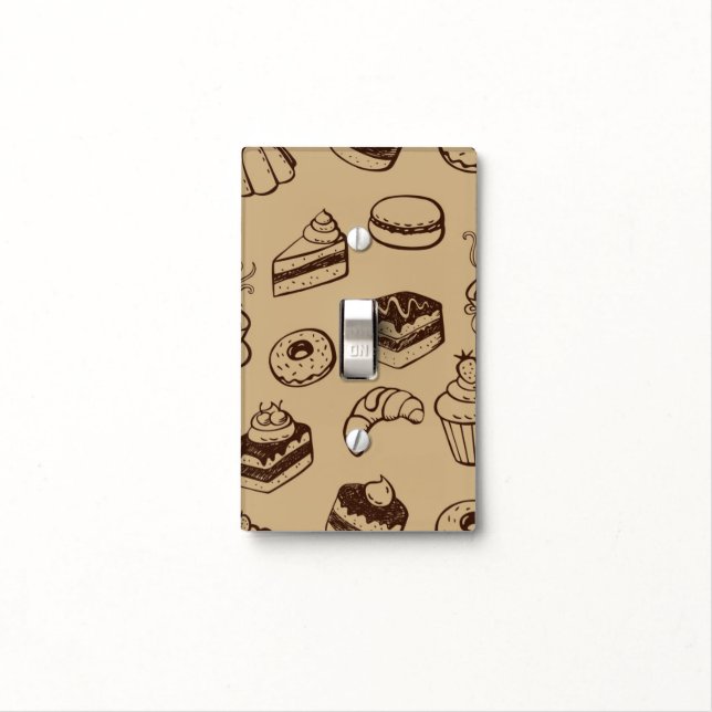 Pattern With Cakes, Desserts And Bakery Light Switch Cover (In Situ)