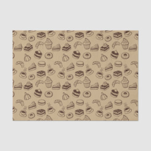 Pattern With Cakes, Desserts And Bakery Tissue Paper