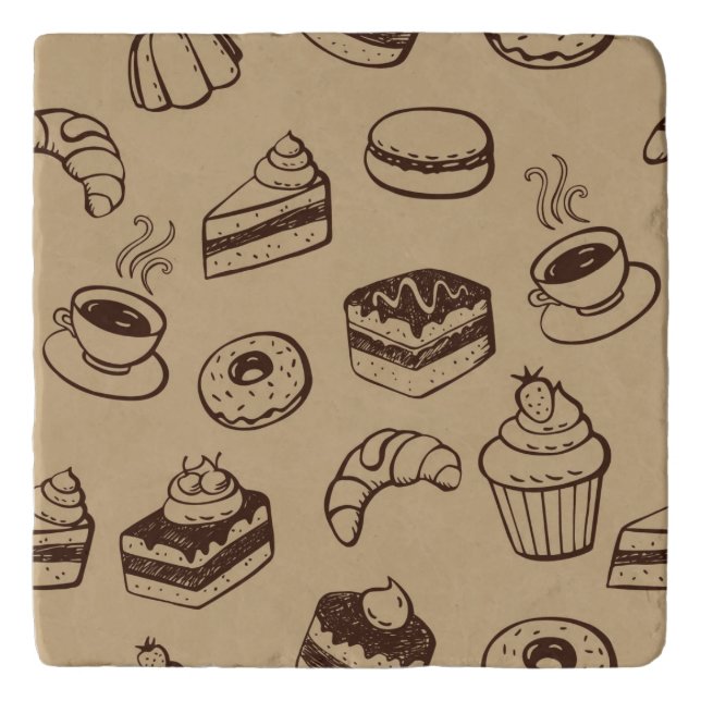 Pattern With Cakes, Desserts And Bakery Trivet (Front)
