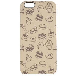 Pattern With Cakes, Desserts And Bakery Clear iPhone 6 Plus Case