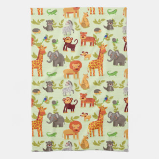 Pattern With Cartoon Animals Kitchen Towel